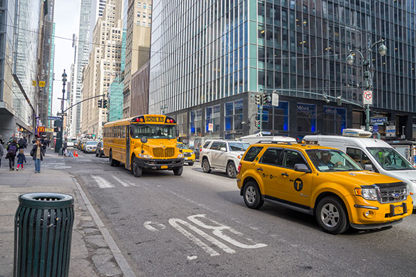 NYC, Iconic Cab & School Bus